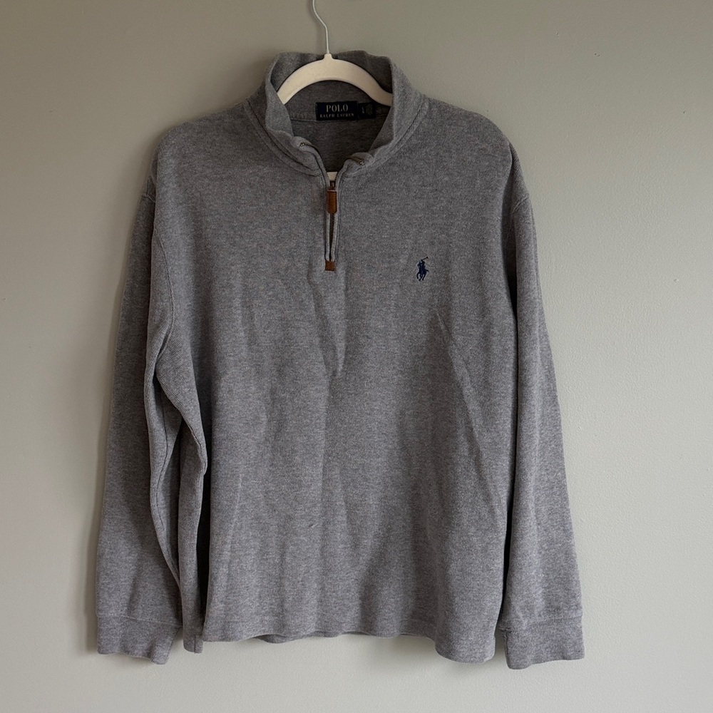 Polo by Ralph Lauren Men's Gray Quarter-Zip Sweater